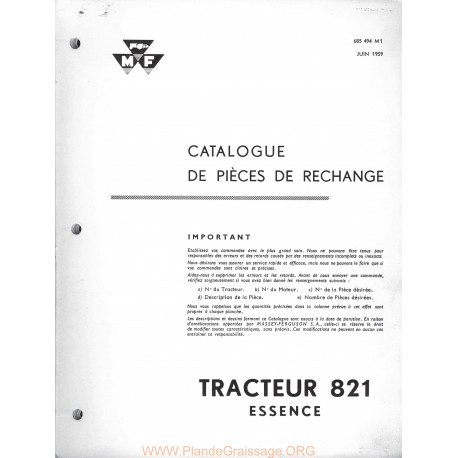 Massey Ferguson 821 Tracteur 1959
