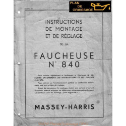 Massey Ferguson 840 Faucheuse Instruction