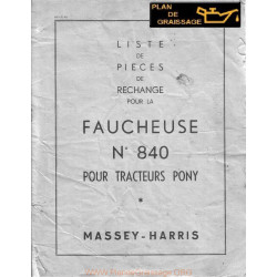 Massey Ferguson 840 Faucheuse Pieces Rechange