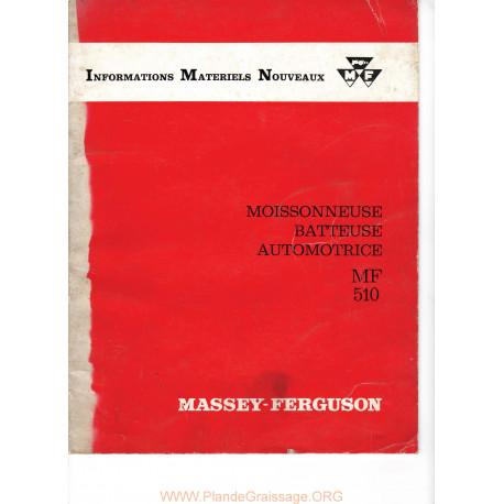 Massey Ferguson Mf 510 Informations Moissonneuses