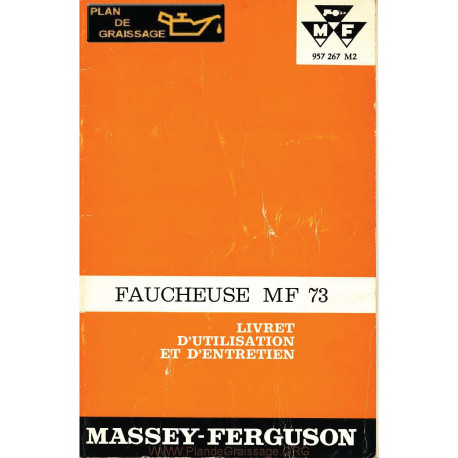 Massey Ferguson Mf 73 Faucheuse Livret