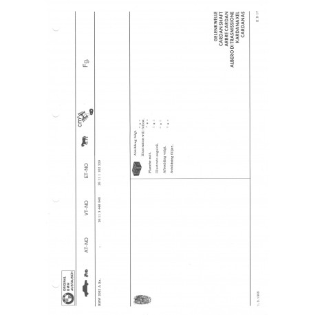 Bmw Arbre Cardan De Rechange Org 2002 A Re