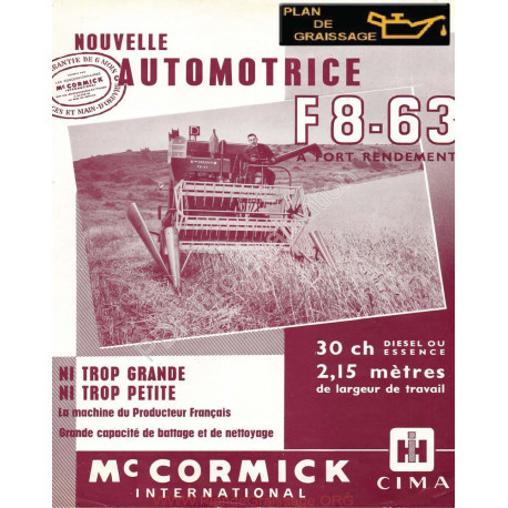 Mc Cormick International Ih F8 63 Brochure Moissonneuses