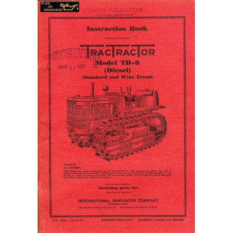 Mc Cormick International Td6 Instruction Book Chenillards