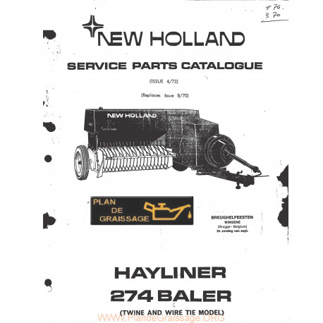 New Holland Small Baler Hayliner 274 Nh