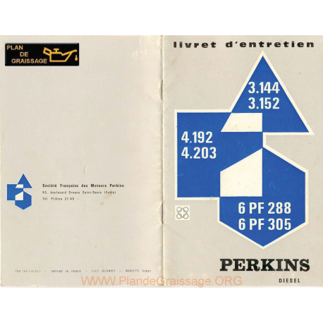 Perkins 3 144 3 152 4 192 4 203 6pf288 6pf305 Moteur
