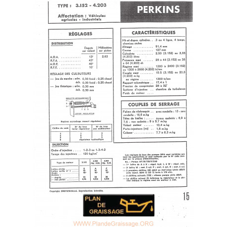 Perkins 3 152 Et 4 203 Moteur