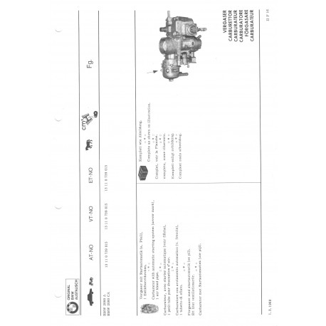 Bmw Carburateur De Rechange Org 2000 A Ca