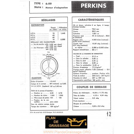 Perkins 4 99 Caracteristique Moteur