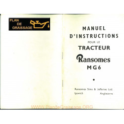 Ransomes Mg 6 Manuel Instruction Chenillards