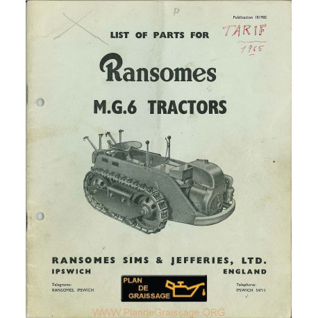Ransomes Mg 6 Vues Eclatees Chenillards