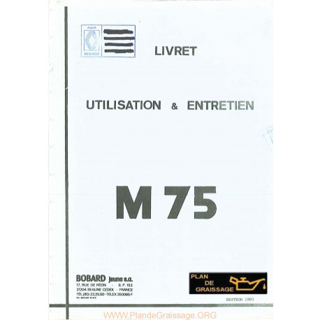 Renault M75 Entretien