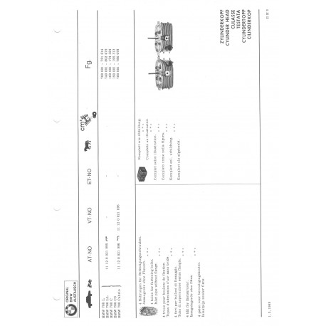 Bmw Cylindre De Rechange Org 700 L Ll C Cs Cabrio