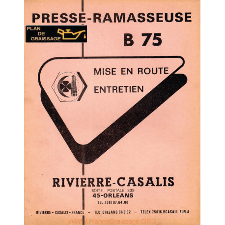 Rivierre Casali B 75 Presse Ramasseuse
