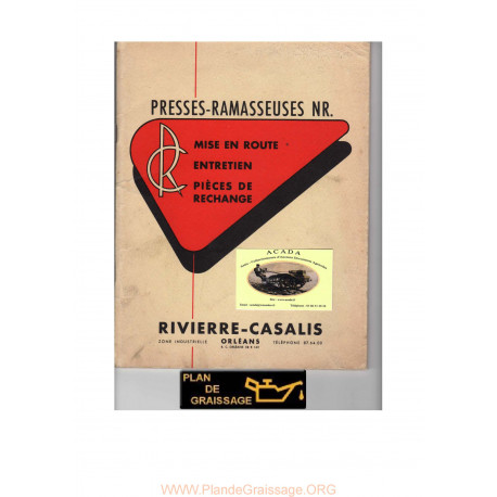 Rivierre Casalis Nra 1060 2075 2100 Ramasseuses