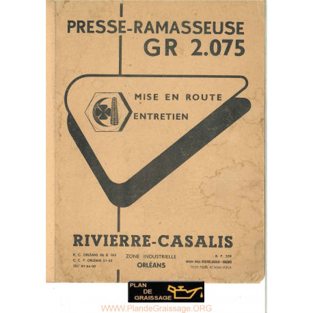 Rivierre Gasalis Gr 2075 Presse Ramasseuse