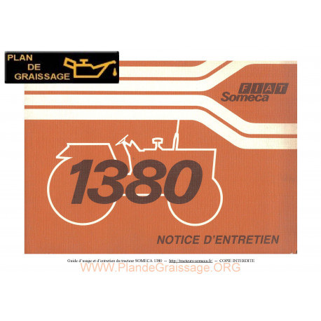 Someca 1380 Tracteur Notice Entretien