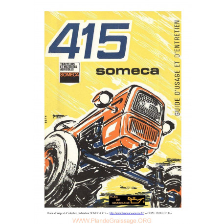 Someca 415 Tracteur Guide Entretien 1967