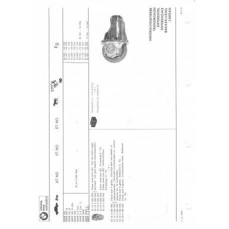 Bmw Differentiel De Rechange Org 501 502 2600 3200 1 B 6zyl L Serie 2