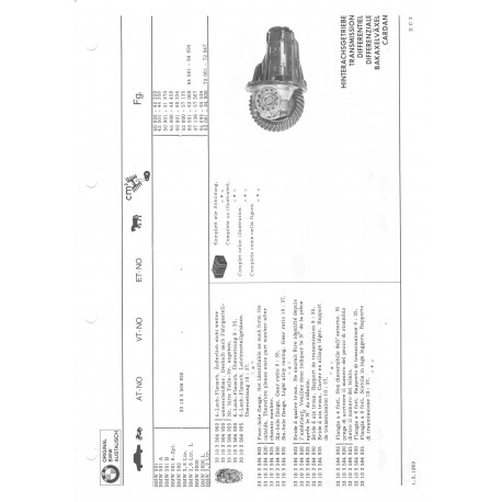 Bmw Differentiel De Rechange Org 501 502 2600 3200 1 B 6zyl L