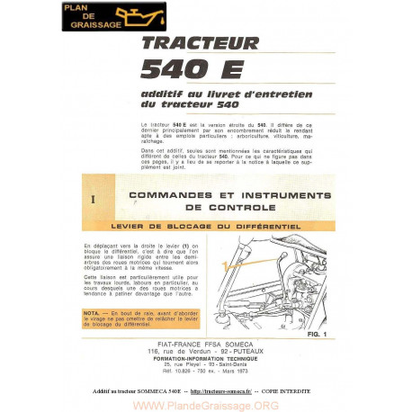 Someca 540 E Tracteur Livret Entretien