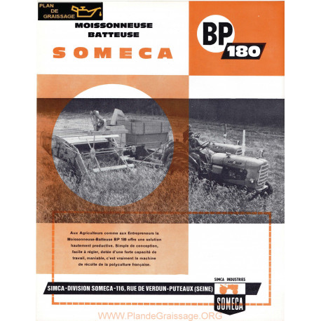 Someca Bp 180 N05 Puzenat Moissonneuse Batteuse Info