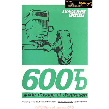 Someca Fiat 600 Td Tracteur Guide Entretien