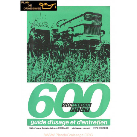 Someca Fiat 600 Tracteur Guide Entretien
