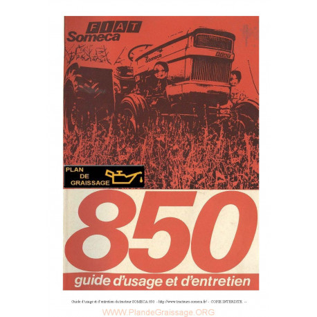 Someca Fiat 850 Tracteur Guide Entretien
