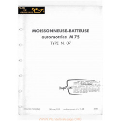 Someca M75 Pieces Detachees Moissonneuses