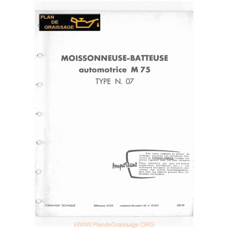 Someca M75 Type 07 Moissonneuse Batteuse