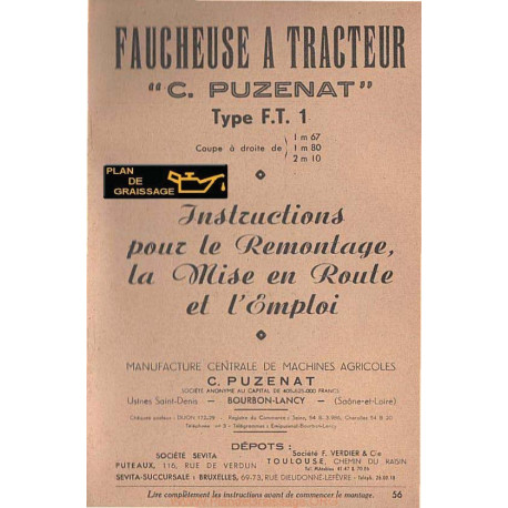 Someca Puzenat Ft1 Faucheuse 1956