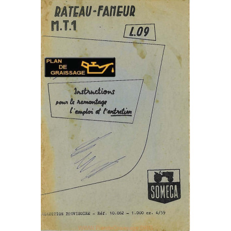 Someca Puzenat Mt1 L09 Rateau Faneur