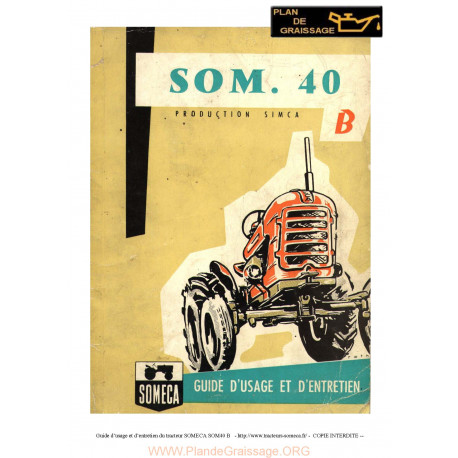 Someca Som 40b Tracteur Guide Entretien