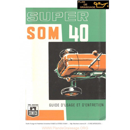 Someca Super Som 40 Tracteur Guide Entretien