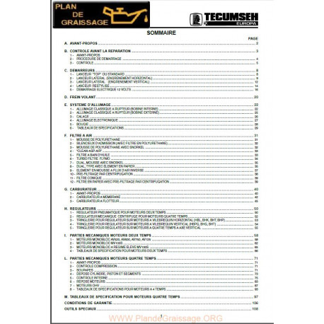 Tecumseh 37 Bh Mv 100 Moteur