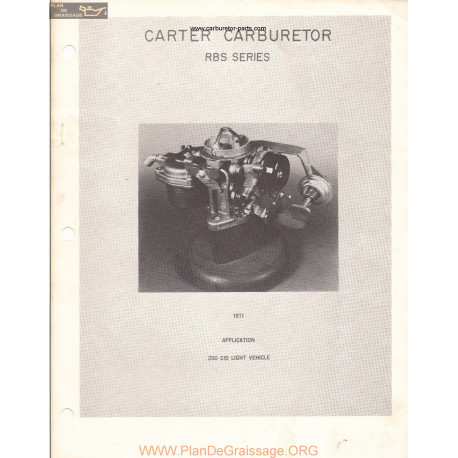 Carter Rbs Rebuild Manual 1971