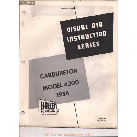 Holley 4000 Visual Instruction 1956