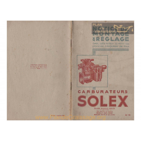 Solex 26 30 35 40 Double Notice 1938