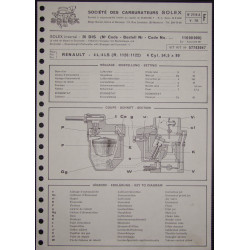 Solex 26 Dis Renault 4 Ls R1120 R1122 2114a F