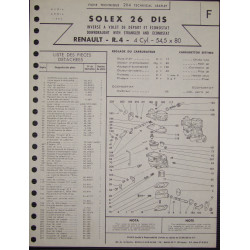 Solex 26 Dis Renault R4 1963 2114 F