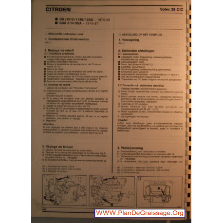 Solex 28 Cic Citroen Gs Gsx 1015 1130 1220 Gsa Carburator