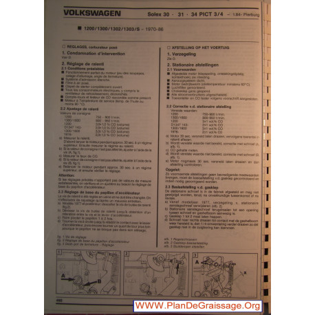 Solex 30 31 34 Pict Volkswagen 1200 1300 1302 1303 S 1970 1986 Carburator