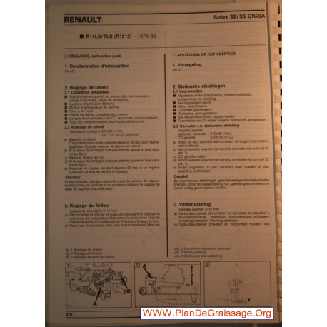 Solex 32 35 Cicsa Renault R14 Ls Tls R1212 Carburator