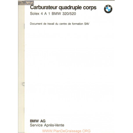 Solex 4 A 1 Bmw 320 520 Quadruple Corps