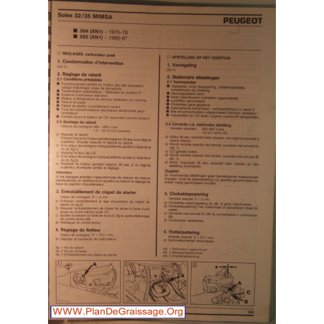 Solex 32 35 Mimsa Peugeot 504 505 Xn1 Carburator