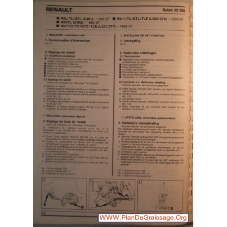 Solex 32 Bis Renault R5 R9 R11 Gtl Tle Gtc Carburator