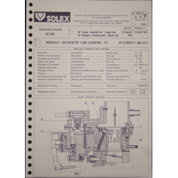 Solex 32 Dis Renault Estafette 1300 Europe 77 R2136 3649a F