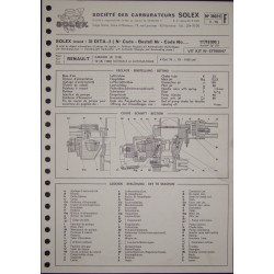 Solex 32 Dita 3 Renault 8 Major 11 R1132 R1190 3602c F