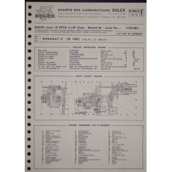 Solex 32 Dita Renault 8 R1130 3605d F